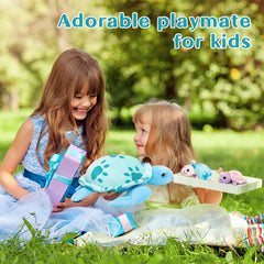 Muiteiur turtle plush gift set ideal for kids and turtle lovers.