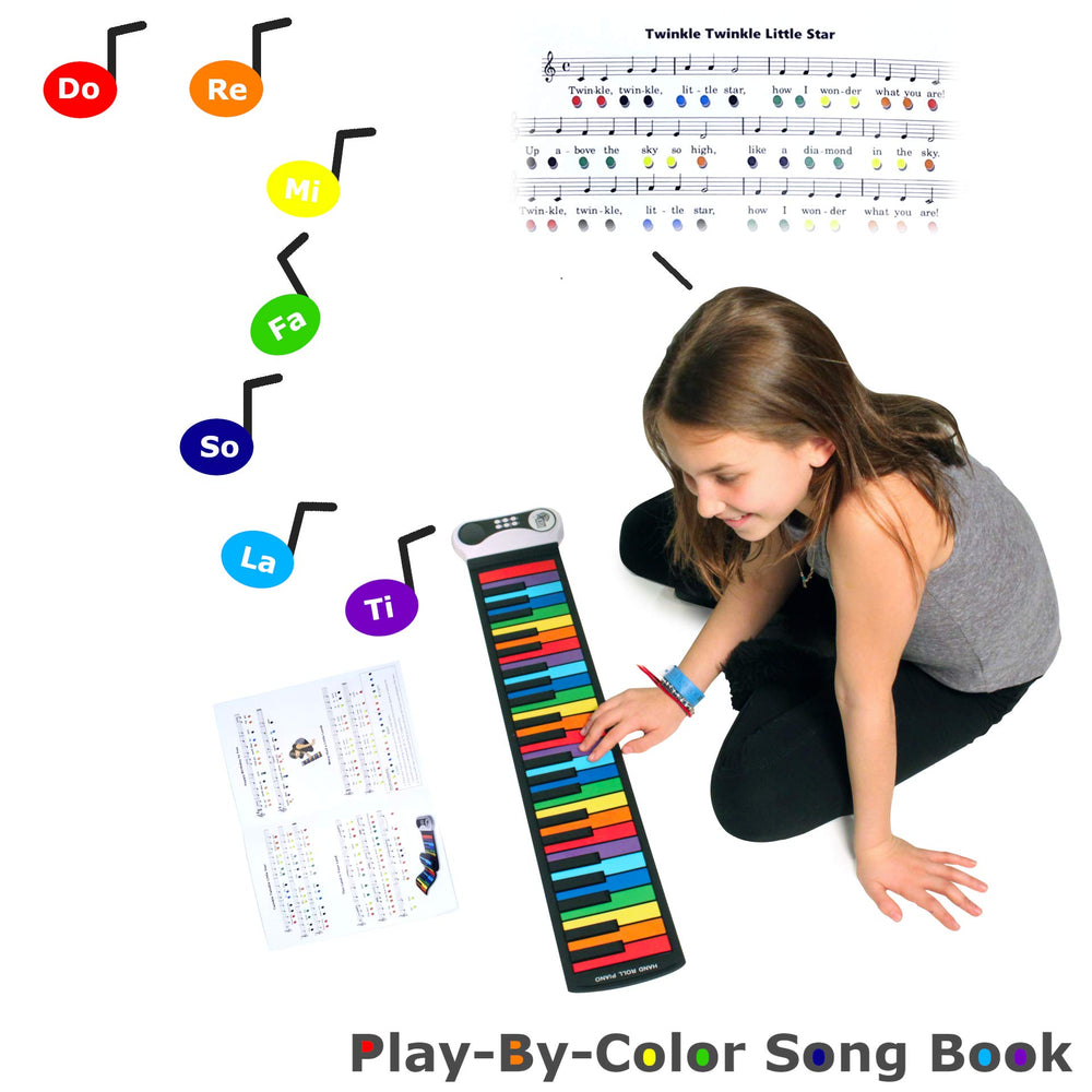 MUKIKIM Rock and Roll It Play-by-Color booklet guiding color-based learning