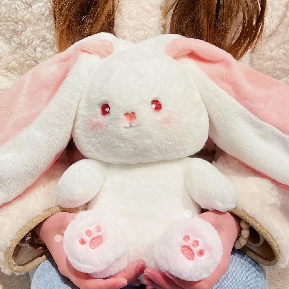 Mukorolee bunny 10inch pillow size provides comfortable support for reading or napping.