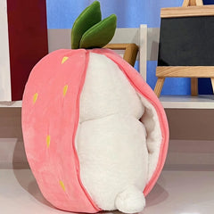 Mukorolee bunny 7inch plush serves as a compact pillow and desk companion.