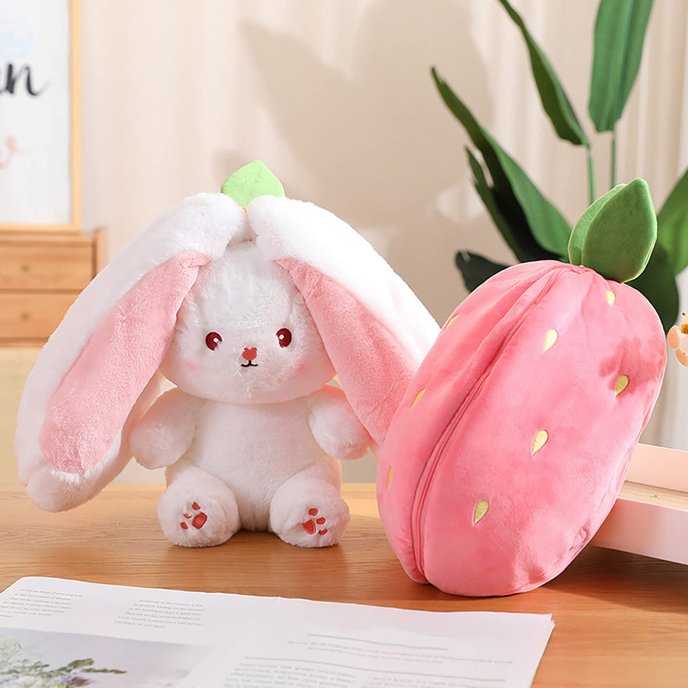 Mukorolee bunny reversible zipper design reveals a white bunny inside for added imaginative fun.