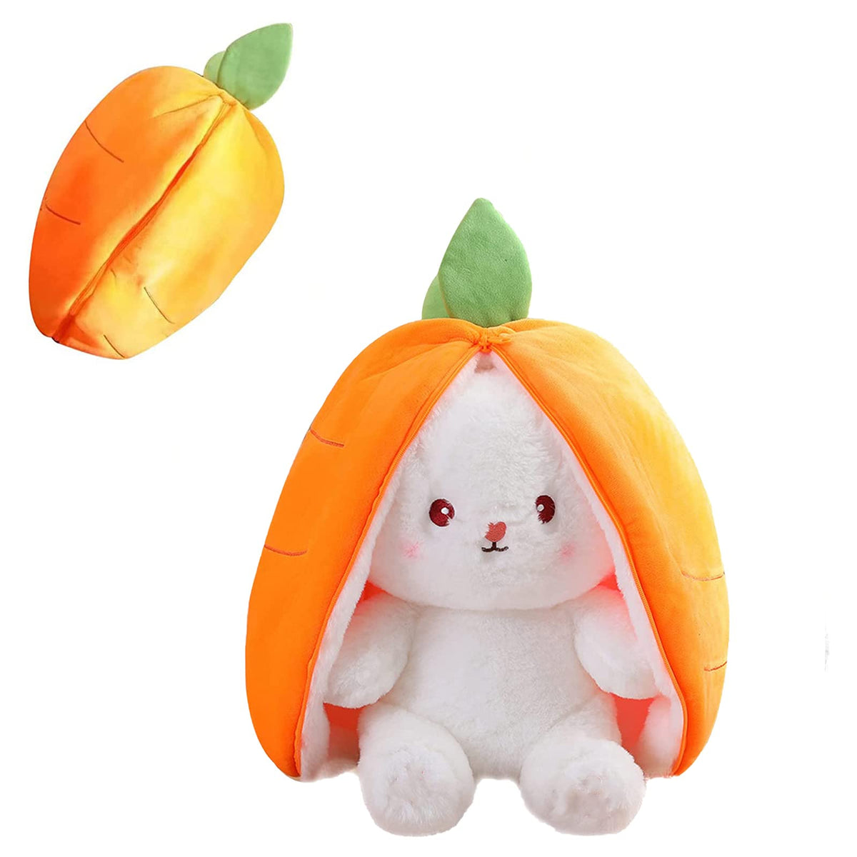 Mukorolee carrot plush 7in offers soft cuddle for kids during playtime.