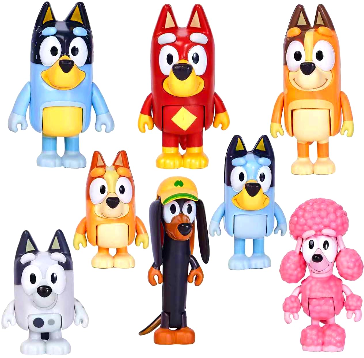 MUKSSE Bluey eight-piece wolf figures for imaginative play sessions