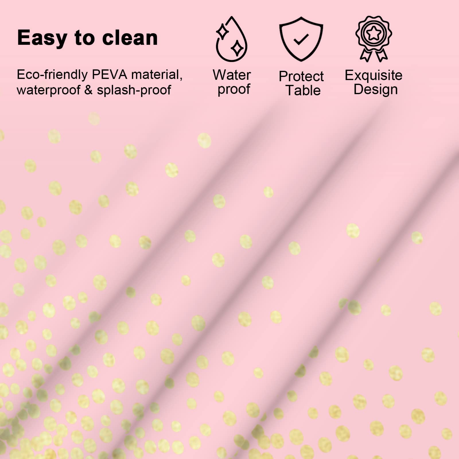 Mulbozy pink tablecover perfect for baby showers with easy cleanup after festivities.