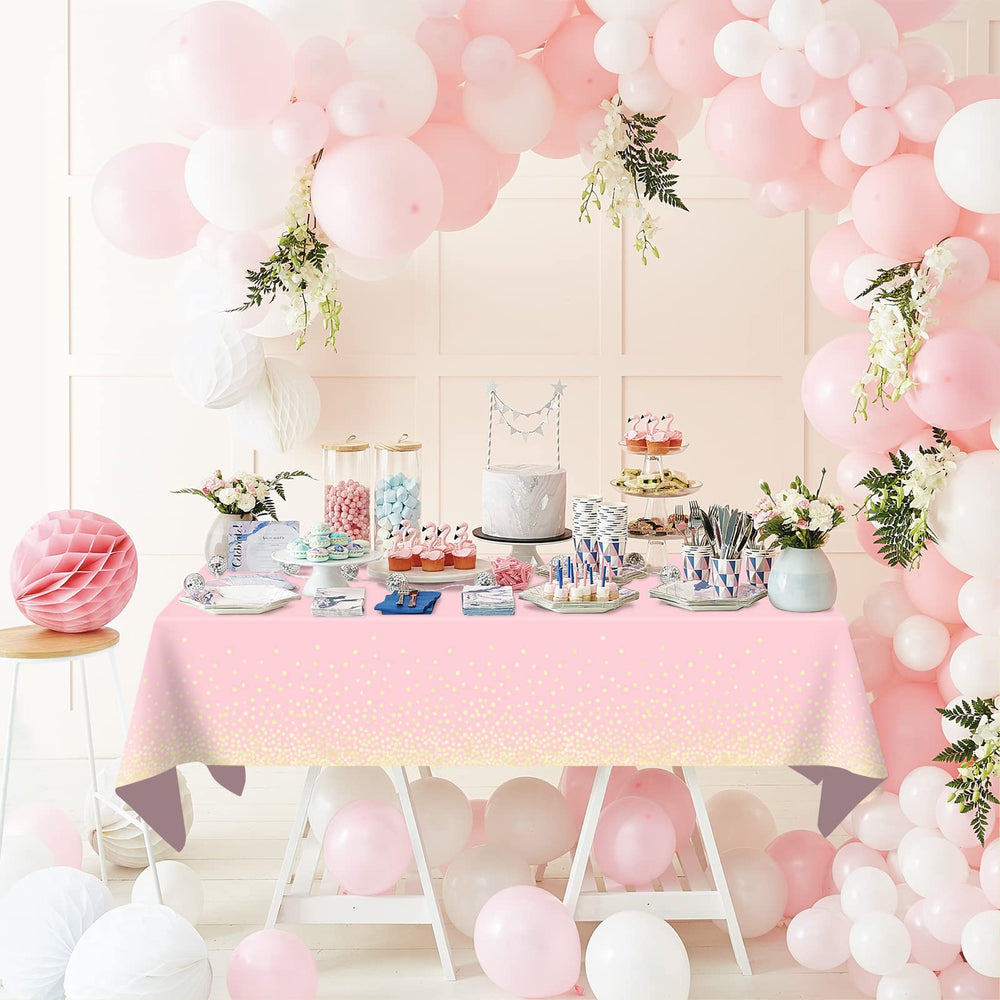 Mulbozy disposable tablecloth adds a touch of glam to events with minimal setup.