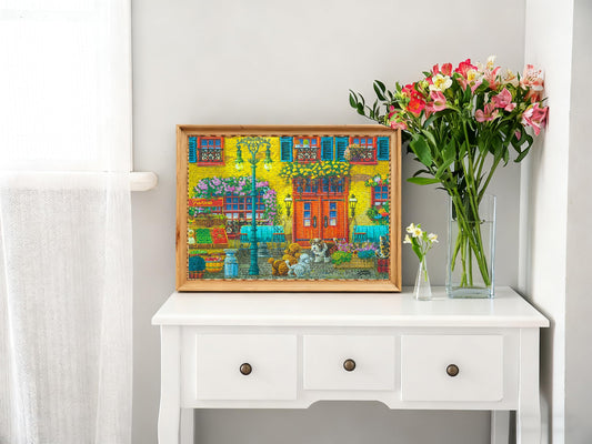 Mulic 500-piece poster-included puzzle ready for framing as wall art.