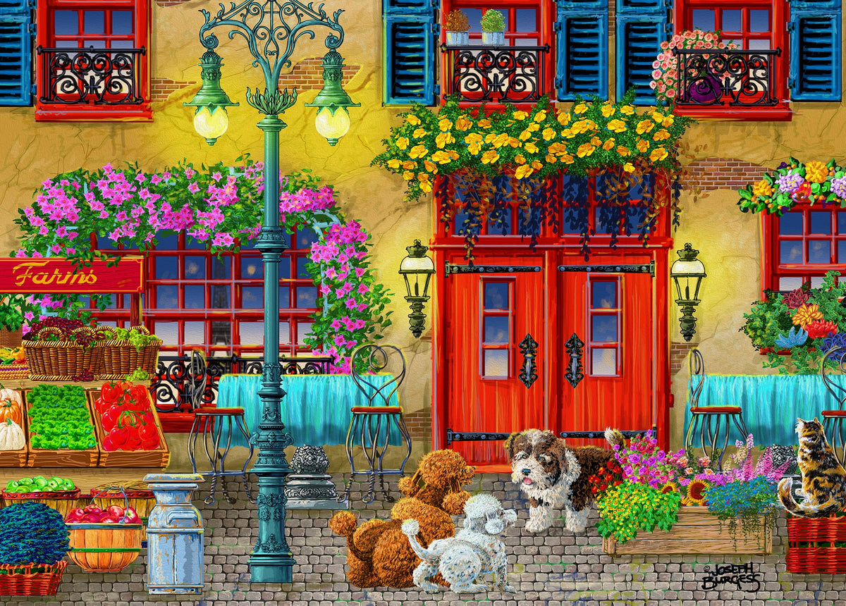 Mulic Joseph Burgess town-scene puzzle image for focused, relaxing puzzling sessions.