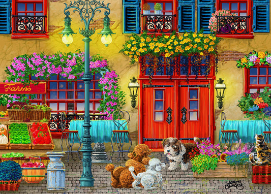 Mulic Joseph Burgess town-scene puzzle image for focused, relaxing puzzling sessions.