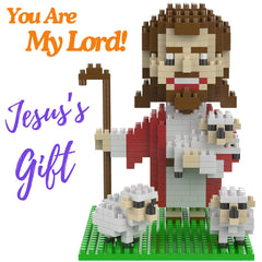 Multi-Blocks Good Shepherd mini figurine for Bible storytelling and meaningful gift.