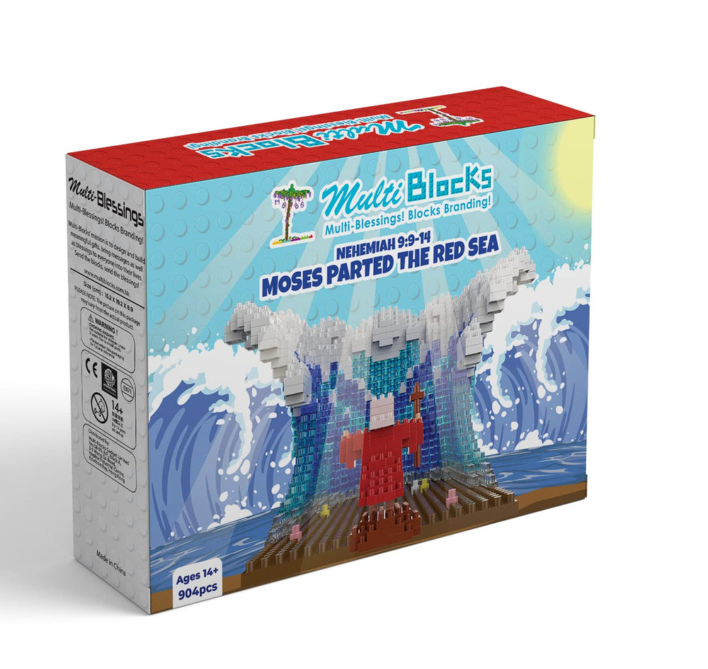 Multi-Blocks Moses parted Red Sea mini figure supports imaginative play