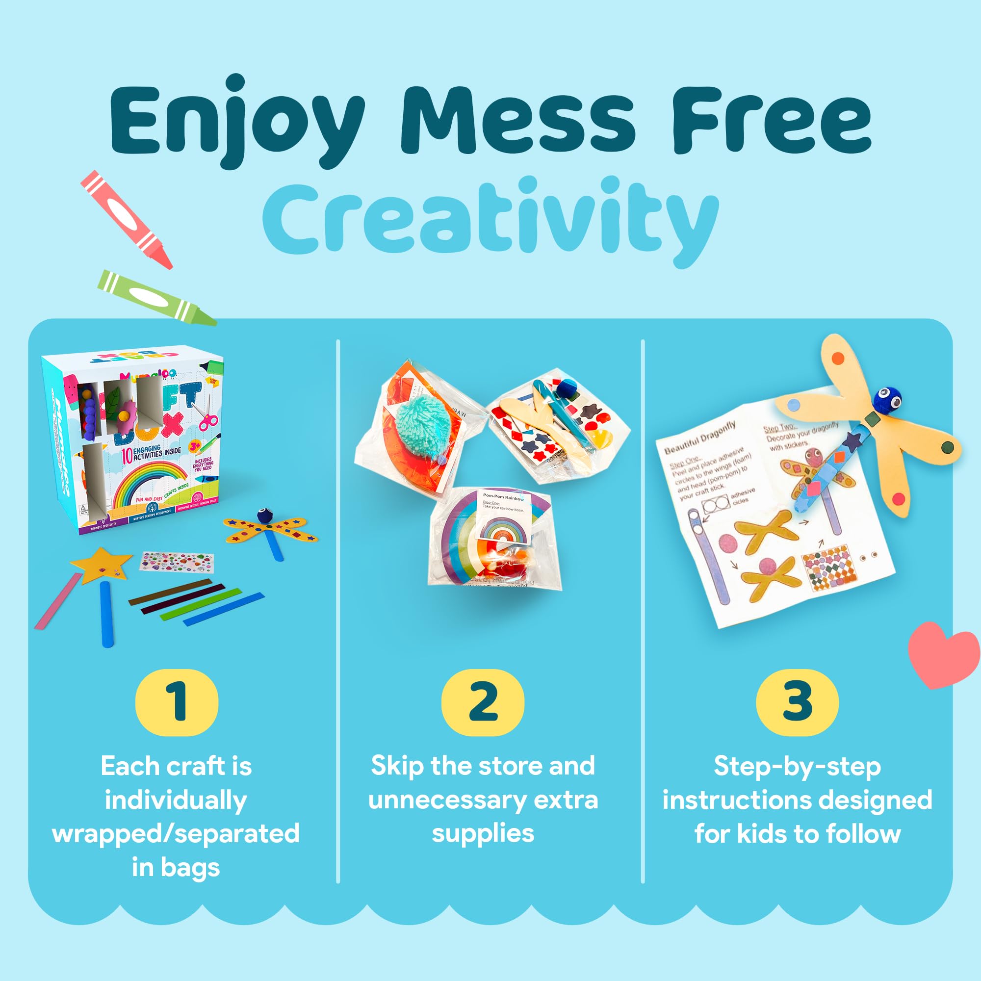 Mumaloo pre-cut paper and glue simplify setup for quick creative sessions