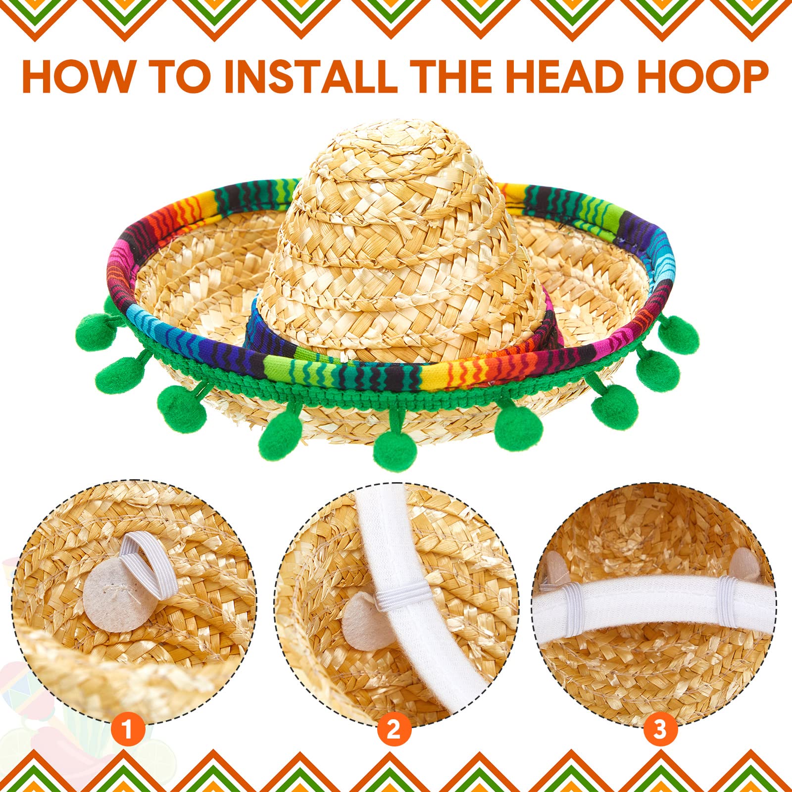 Mumufy sombrero features rainbow edge for vibrant party aesthetics and photo moments.