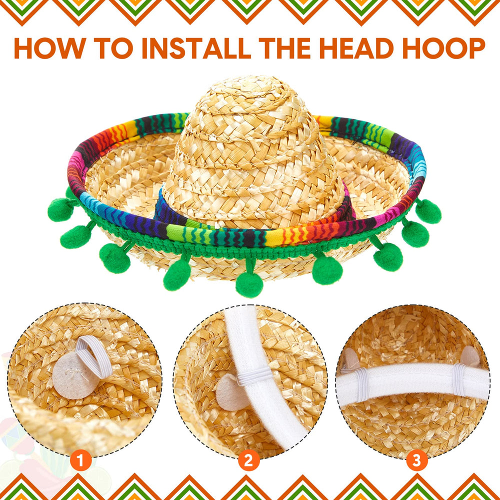 Mumufy sombrero features rainbow edge for vibrant party aesthetics and photo moments.