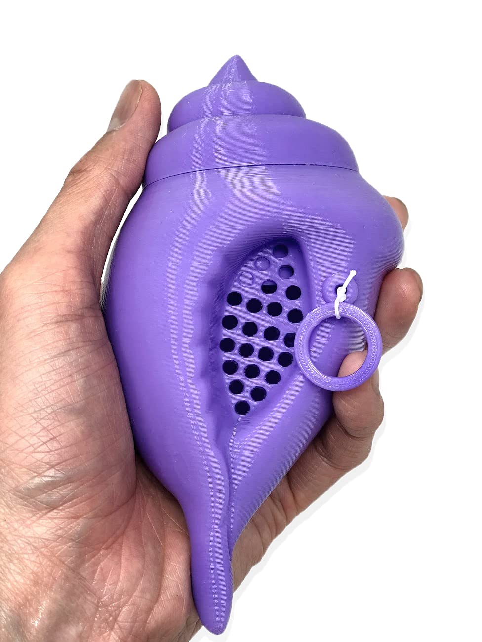MunnyGrubbers Original Mystic Conch Shell lavender exterior for playful decision making.