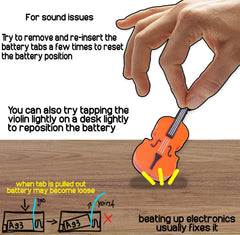 MunnyGrubbers branded battery access panel with simple replacement tips.