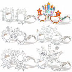 MUOUAKATE 100 Days coloring glasses design 1 for classroom celebration and photo props