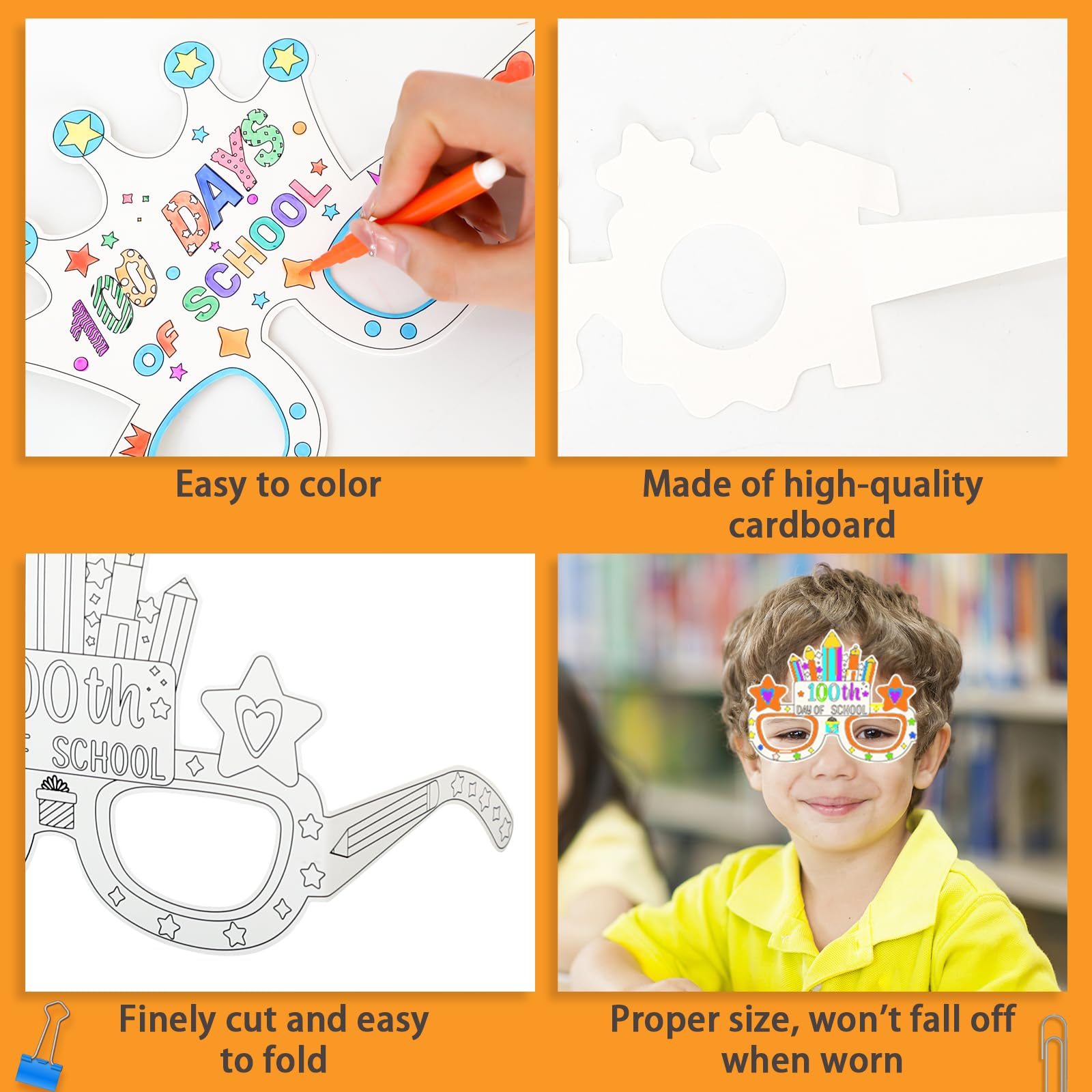 MUOUAKATE 100 Days coloring glasses design 3 trophies for celebrations