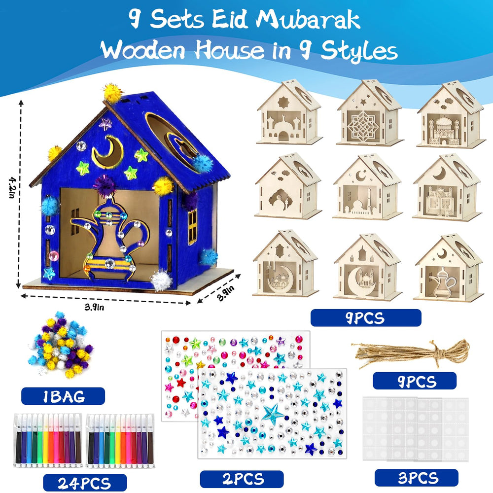 MUOUAKATE colored pens enhance vibrant Eid decorations and creative details.