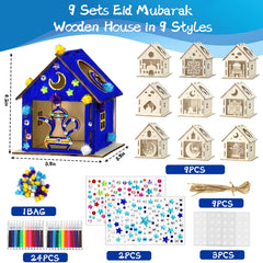 MUOUAKATE colored pens enhance vibrant Eid decorations and creative details.