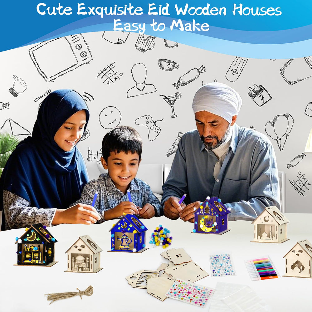 MUOUAKATE pompoms add playful texture for Ramadan crafts.