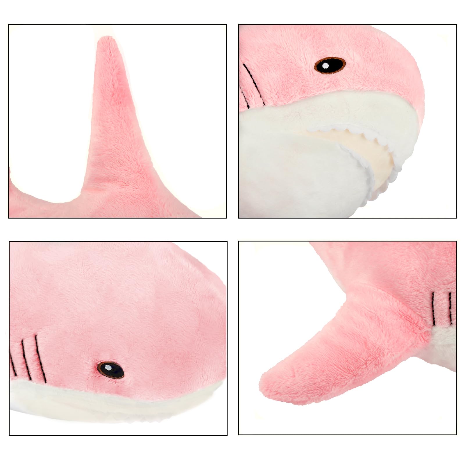 MUPI Shark Plush 23 inch pink serves as soft sleeping companion