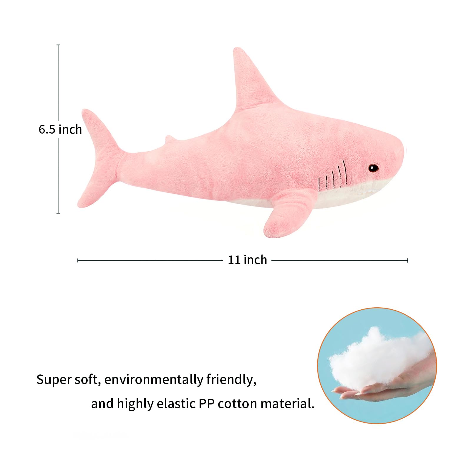 MUPI Shark Plush 31 inch pink doubles as decorative pillow