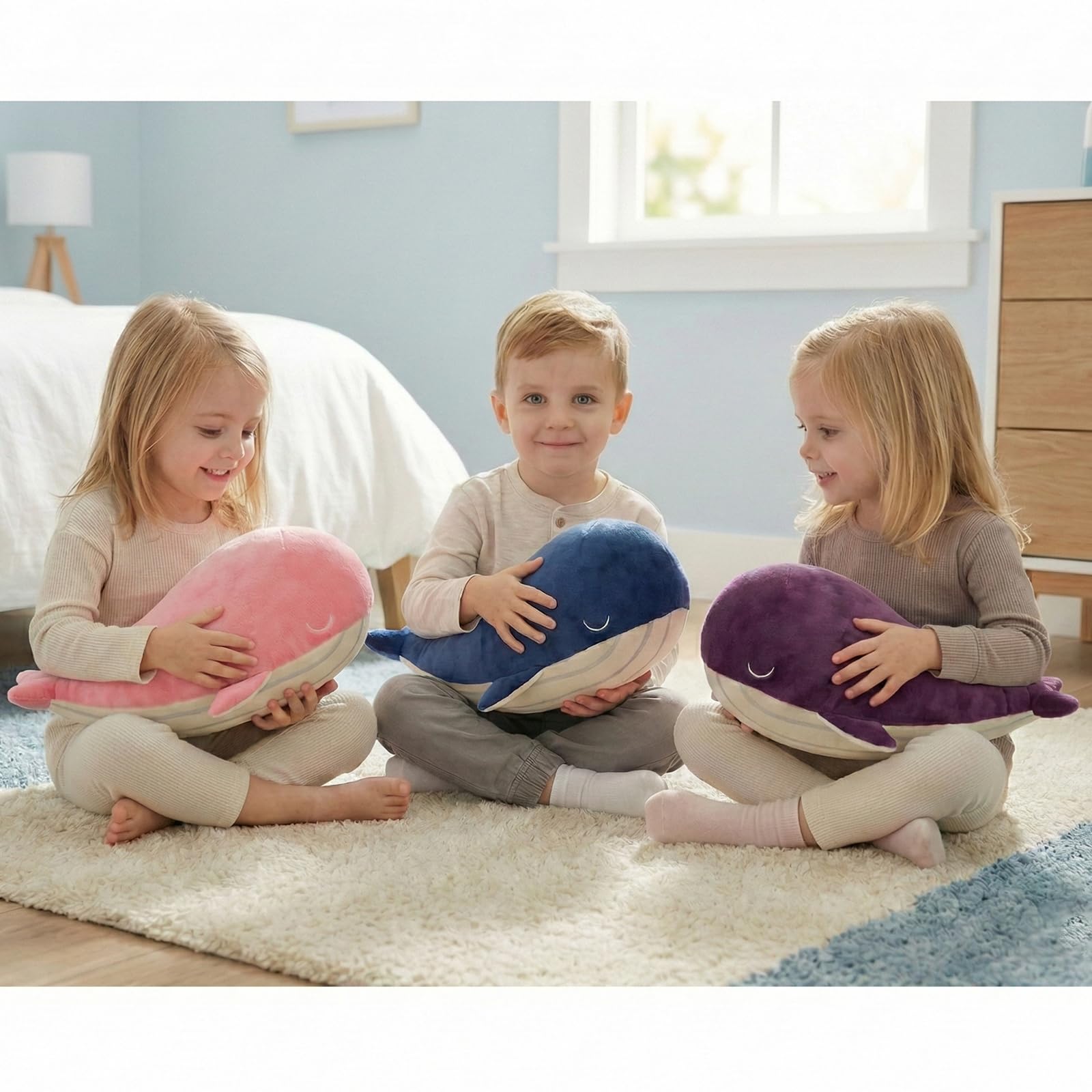 MUPI Whale plush pillow bedroom decor, perfect for kids and adults
