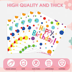 Muplaya birthday napkins featuring colorful dots add cheerful color to gatherings