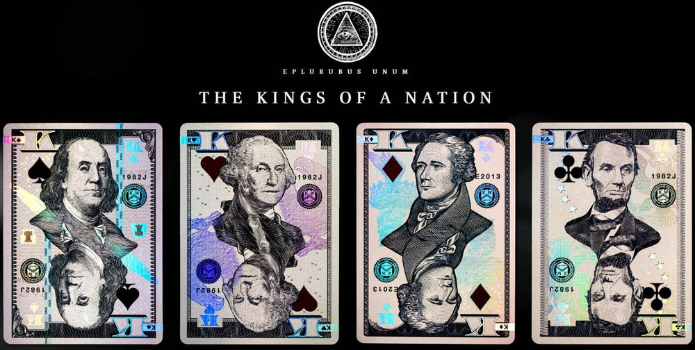 Kings Wild holographic artwork deck elevates display during casual poker or family gatherings.