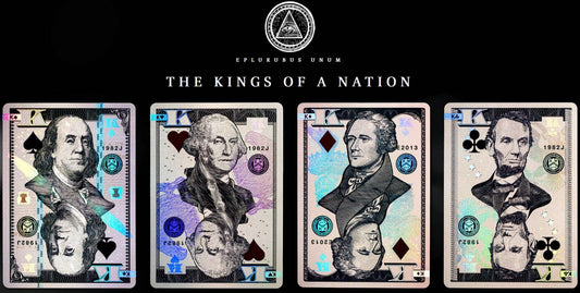 Kings Wild holographic artwork deck elevates display during casual poker or family gatherings.
