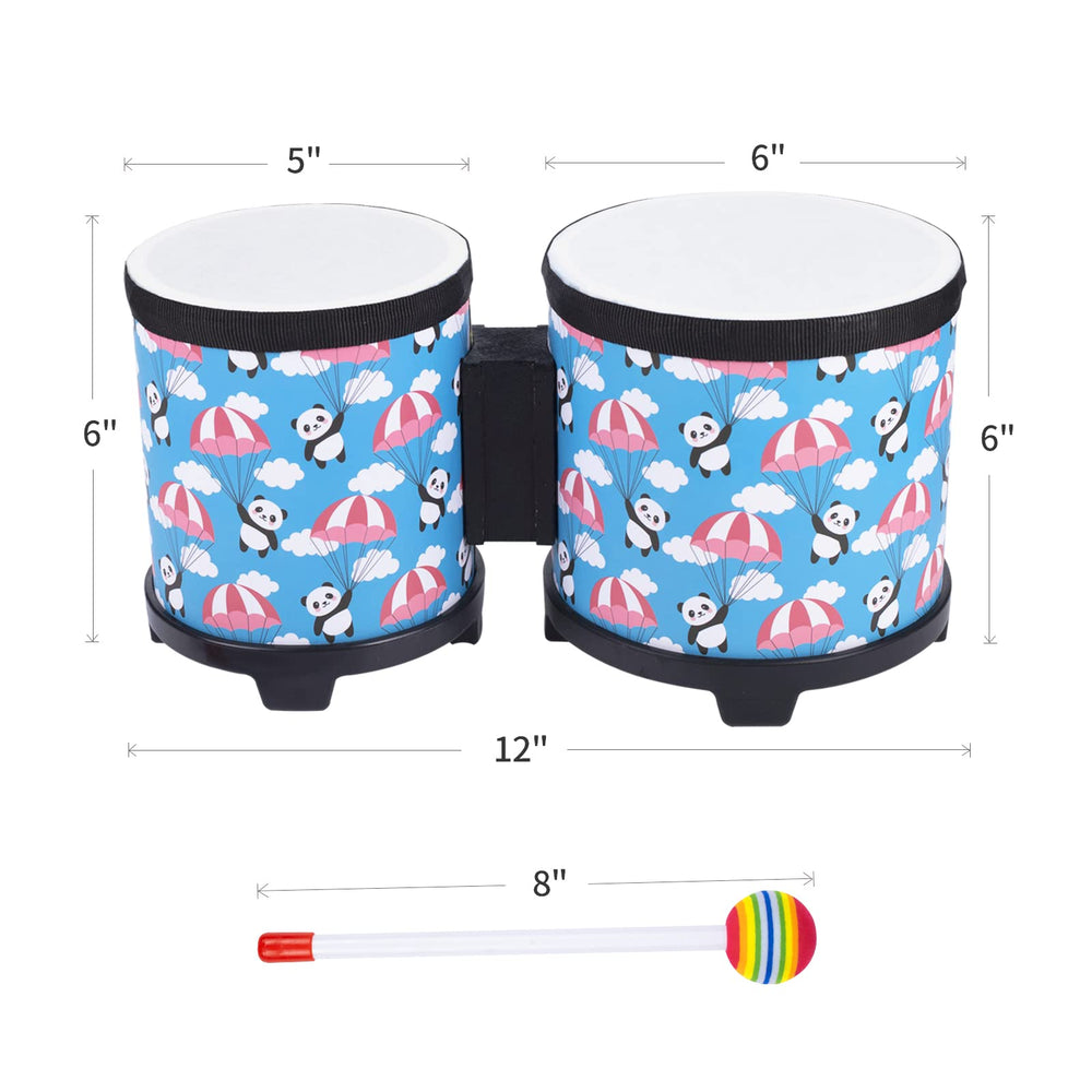 Musfunny colorful-pattern drum shell adds visual attraction during toddler jam sessions.