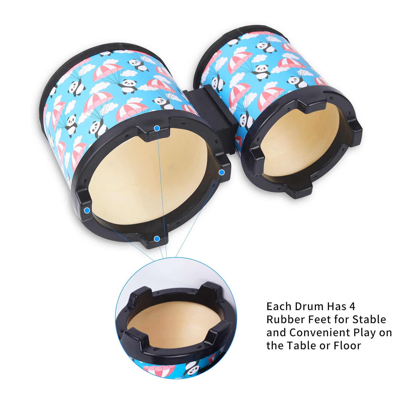 Musfunny durable wood drum body supports long-lasting exploration of musical play.