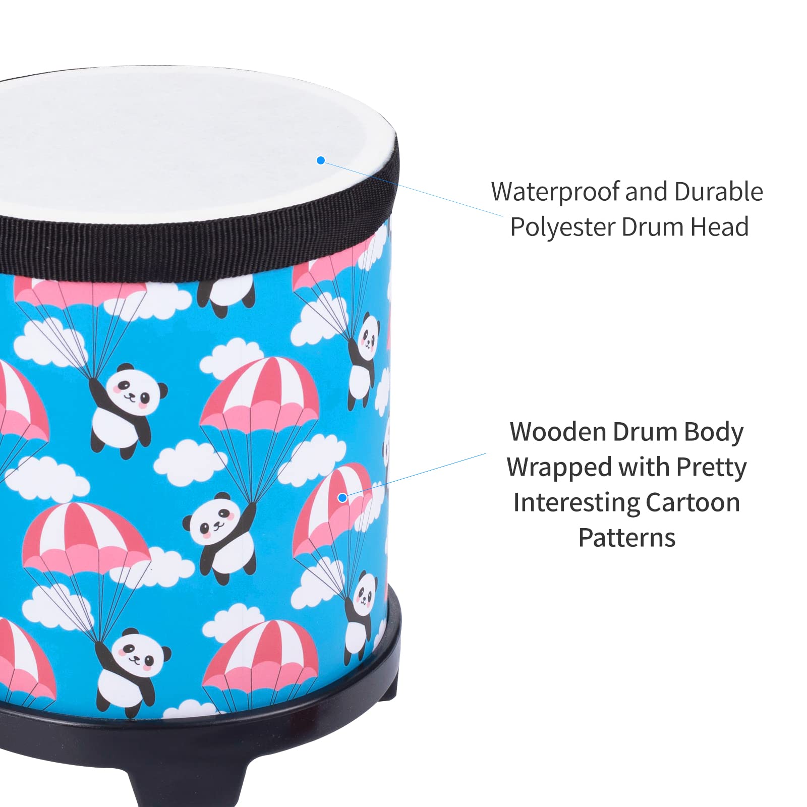 Musfunny kids drums with two mallets encourage creative percussion sessions.