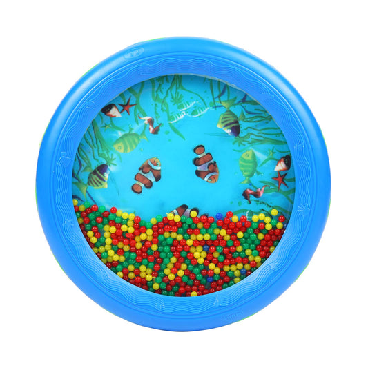 Musfunny Ocean Drum blue diameter-18cm highlighted, easy grip for little hands during musical exploration