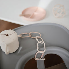 Mushie Chain Link Rings Tradewinds color set with blue and gray hues
