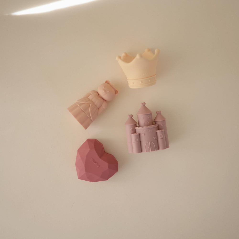 Mushie Princess castle bath toy ideal for imaginative toddler storytelling