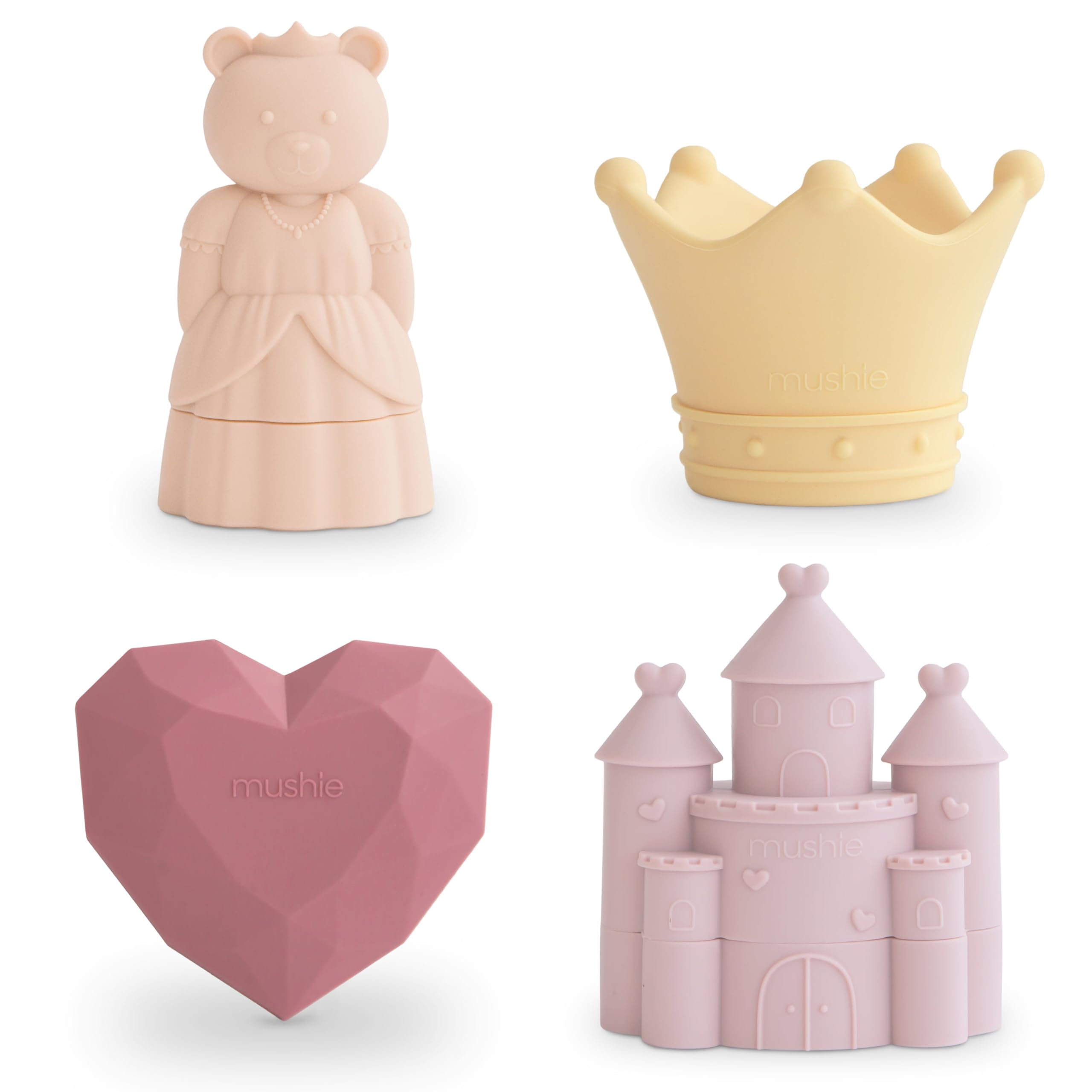 Mushie Princess crown bath toy with soft silicone for safe bathtime play