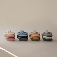 Mushie Ocean Boats for toddlers, promotes calm, imaginative bath moments