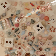 Mushie Stacking Rings Toy display reflects Danish craftsmanship and care