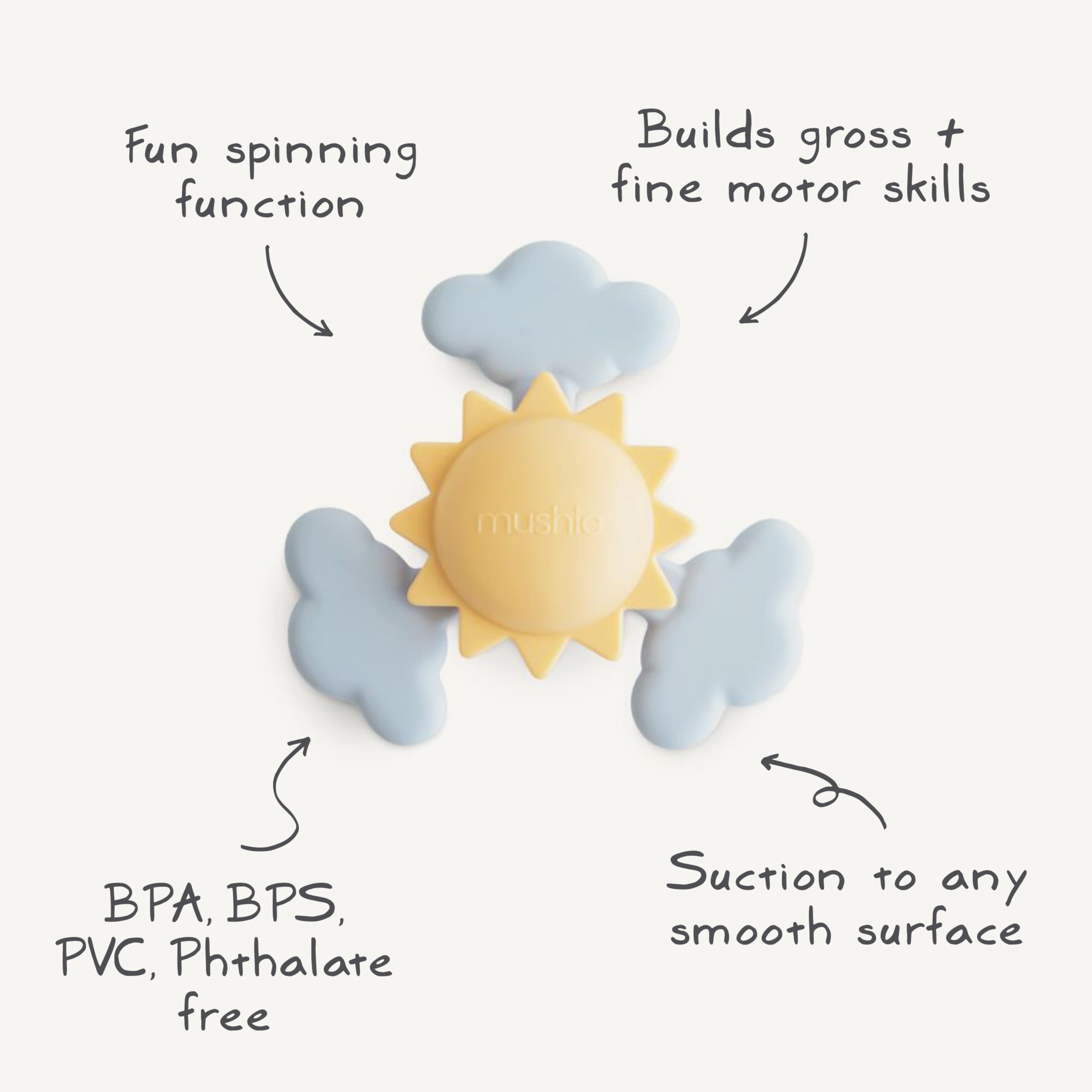 Mushie Sunshine easy care design simplifies cleaning after sessions