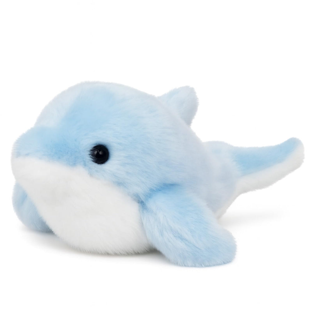 Mushymallow dolphin plush with fluffy texture, inviting snuggle and comfort.