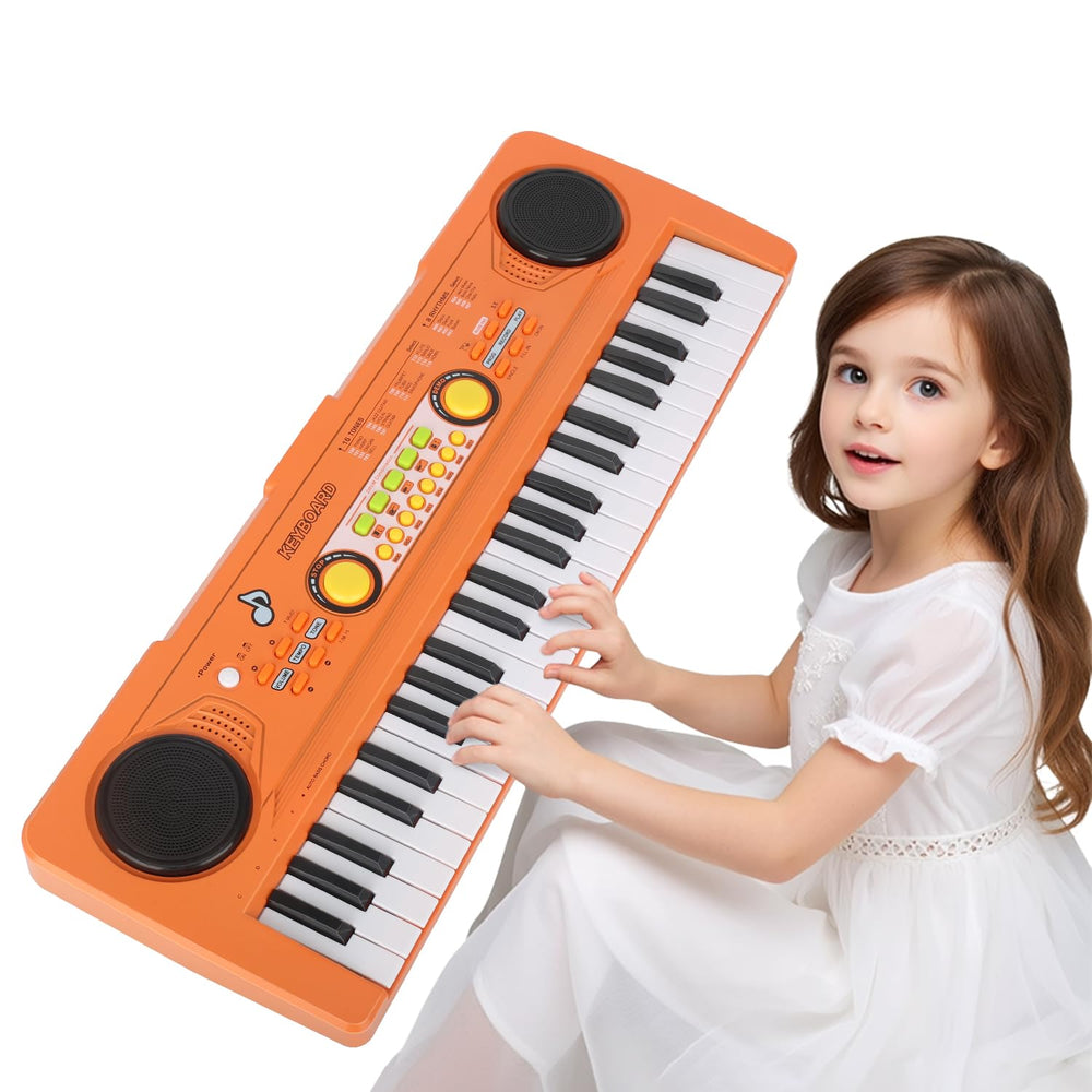 MusicForset kids 49-key keyboard in orange inviting early music exploration