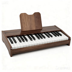 MusicForset kids wooden piano keyboard front view highlights durable craftsmanship for young learners