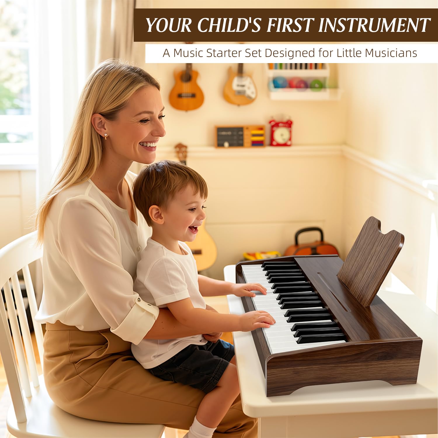 MusicForset kids wooden piano in use demonstrates engaging play-based music learning