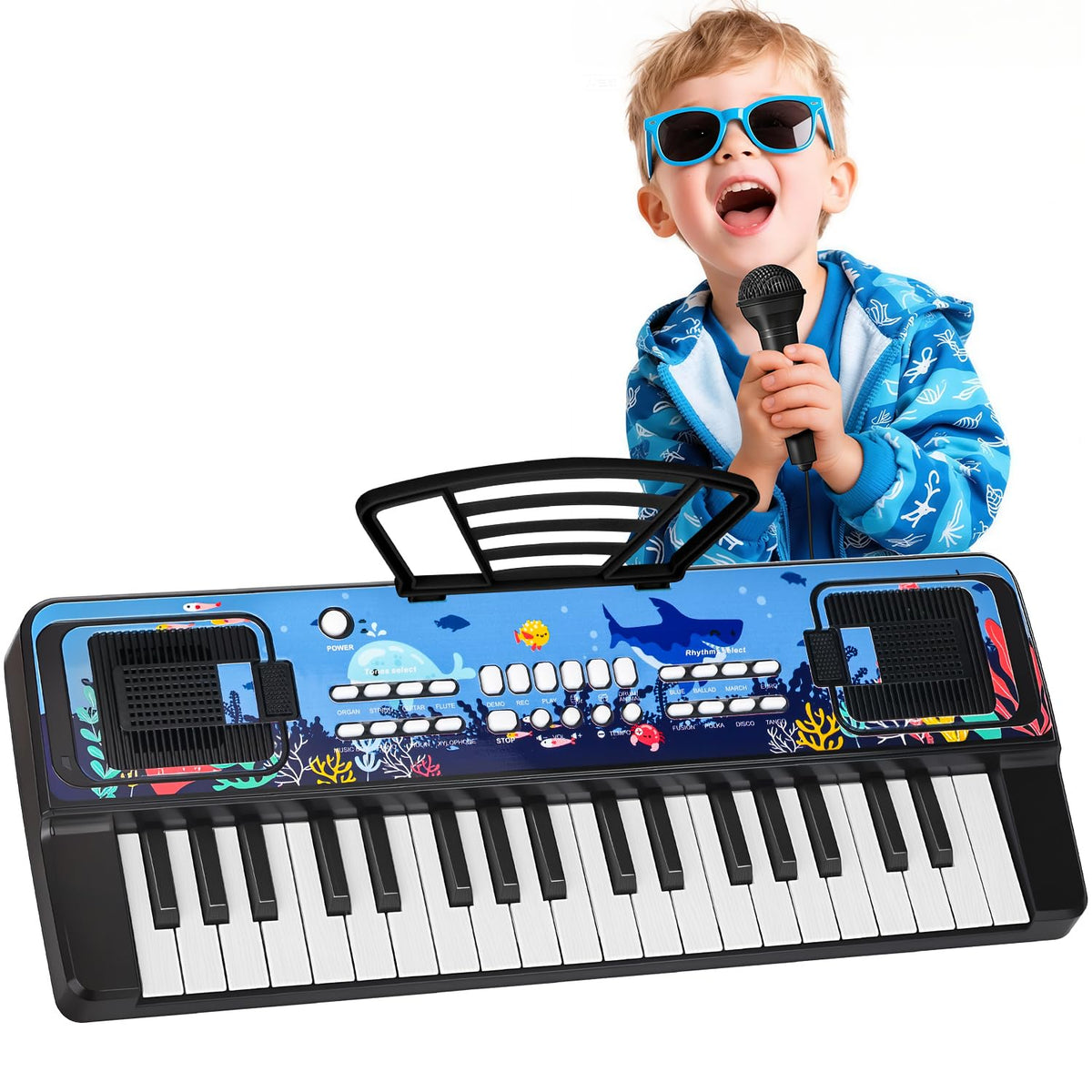 MusicForset ocean-theme 37-key kid piano for imaginative play on the go.