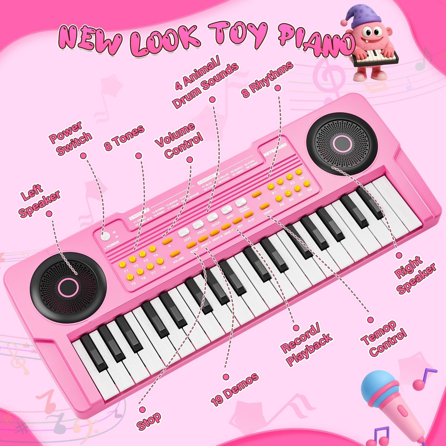 MusicForset perfect birthday gift for ages 3–6 with pink design