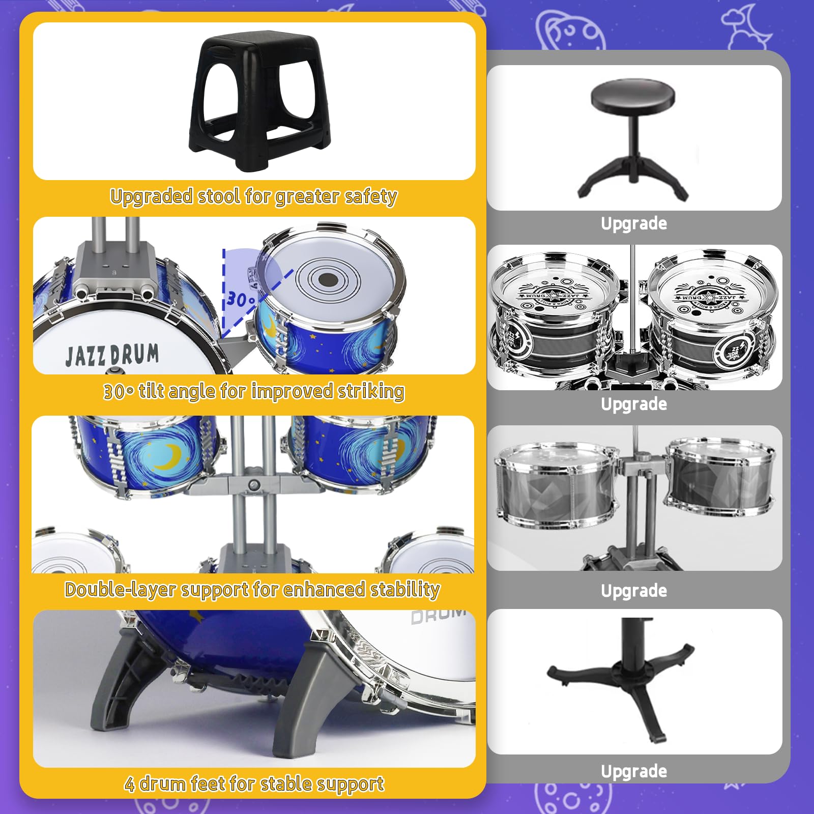 MusicForset toddler drum EVA surface offers soft durable playing surface for energetic sessions