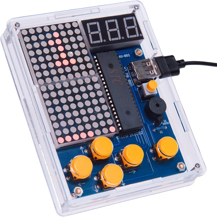 MUXWELL DIY Console 8x8 LED matrix display provides vibrant, clear visuals.