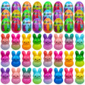Muyiz 24-pack Easter eggs with bunny toys for hunts and gifts