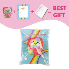 Muyiz Valentines cards in six colors accompanying the squishy set for classroom gifting.